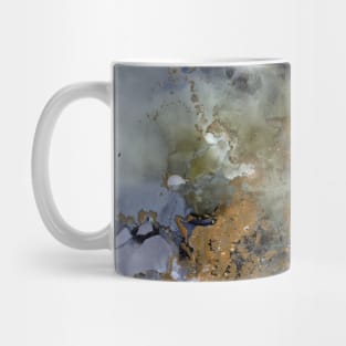 Gold, grey and green abstract art Mug